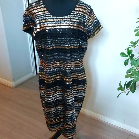 New York & Company | Dresses | New York And Company Black Gold And Silver Glitter Sequin Dress Size Xl | Poshmark New York & Company | Dresses | New York And Company Black Gold And Silver Glitter Sequin Dress Size Xl | Poshmark